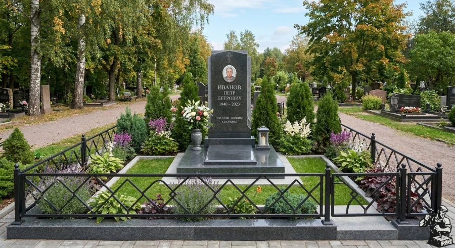 memorial-s-arkoj-i-dekorativnymi-tuyami